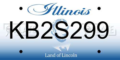 KB2S299 Illinois License Plate