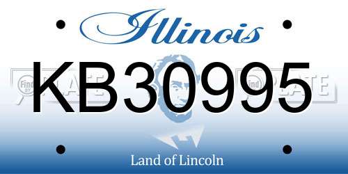 KB30995 Illinois License Plate
