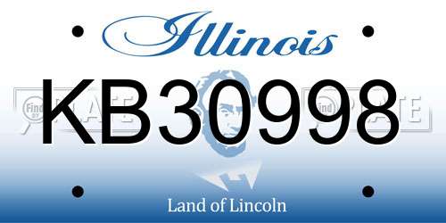KB30998 Illinois License Plate