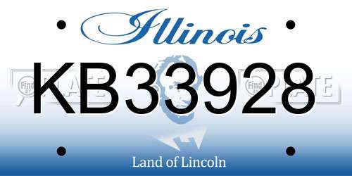 KB33928 Illinois License Plate