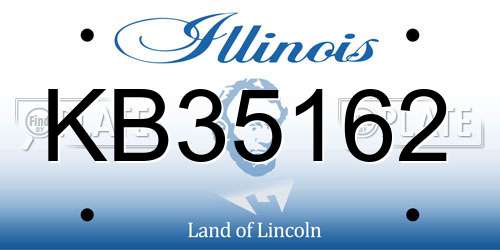 KB35162 Illinois License Plate