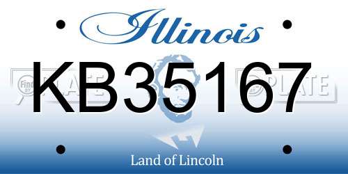 KB35167 Illinois License Plate