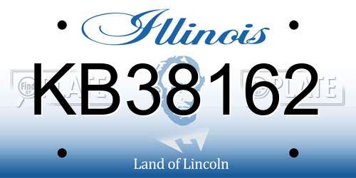 KB38162 Illinois License Plate