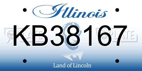 KB38167 Illinois License Plate