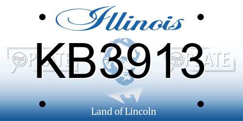KB3913 Illinois License Plate