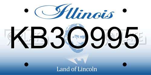 KB3O995 Illinois License Plate