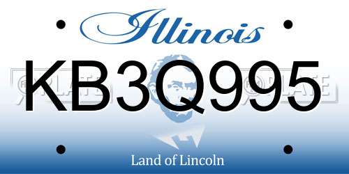 KB3Q995 Illinois License Plate