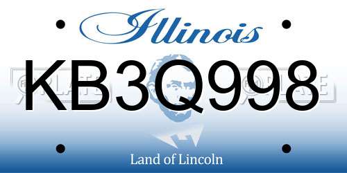KB3Q998 Illinois License Plate