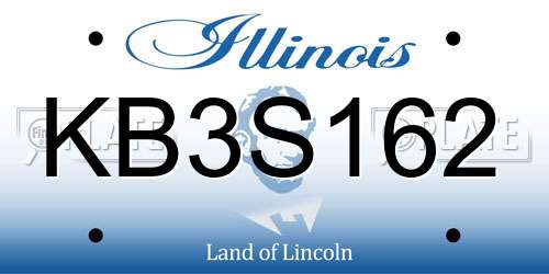 KB3S162 Illinois License Plate