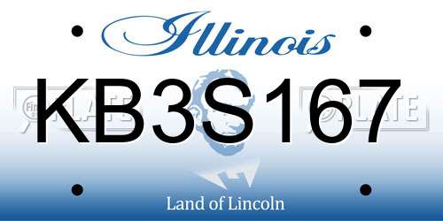 KB3S167 Illinois License Plate
