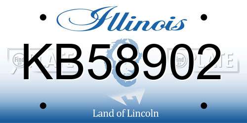 KB58902 Illinois License Plate