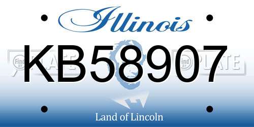 KB58907 Illinois License Plate