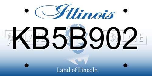 KB5B902 Illinois License Plate