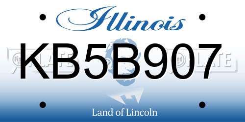 KB5B907 Illinois License Plate