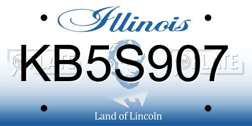 KB5S907 Illinois License Plate