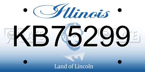 KB75299 Illinois License Plate