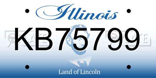 KB75799 Illinois License Plate