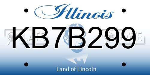 KB7B299 Illinois License Plate