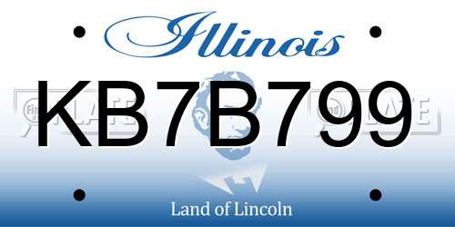 KB7B799 Illinois License Plate
