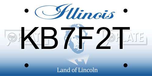 KB7F2T Illinois License Plate
