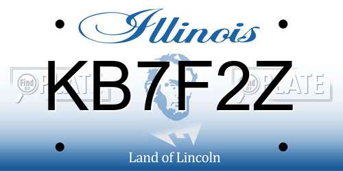 KB7F2Z Illinois License Plate
