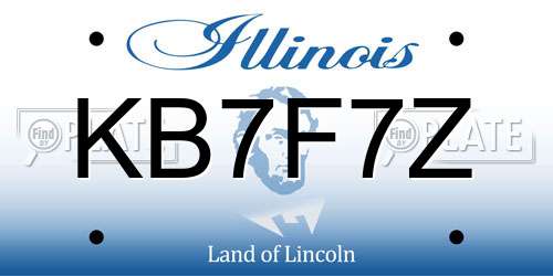 KB7F7Z Illinois License Plate