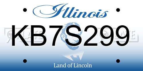 KB7S299 Illinois License Plate