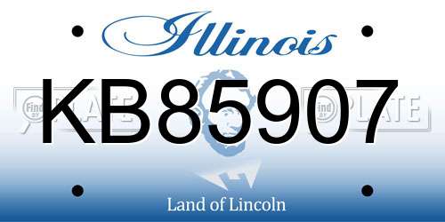 KB85907 Illinois License Plate