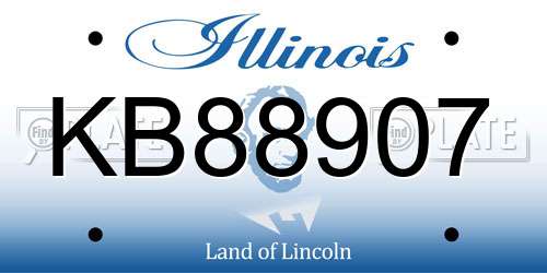 KB88907 Illinois License Plate