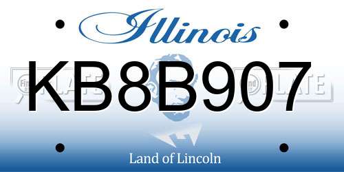 KB8B907 Illinois License Plate