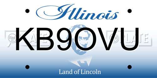 KB9OVU Illinois License Plate