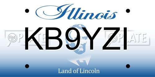 KB9YZI Illinois License Plate