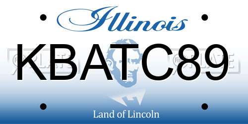 KBATC89 Illinois License Plate