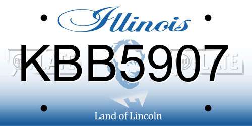 KBB5907 Illinois License Plate