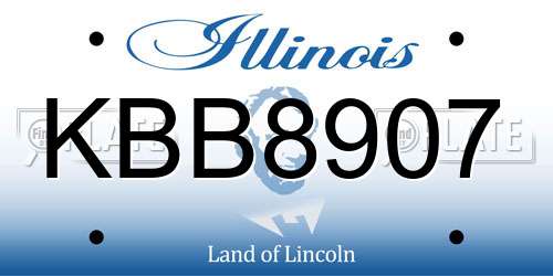 KBB8907 Illinois License Plate
