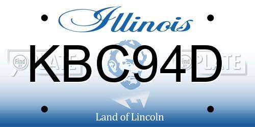 KBC94D Illinois License Plate
