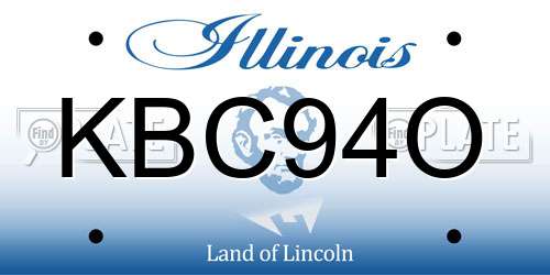 KBC94O Illinois License Plate