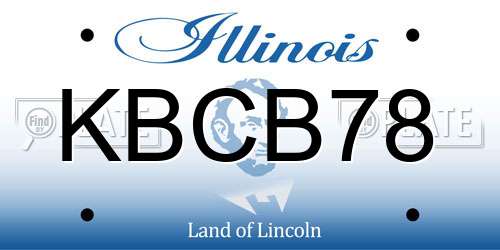 KBCB78 Illinois License Plate