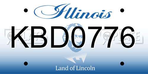 KBD0776 Illinois License Plate