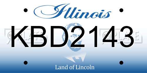 KBD2143 Illinois License Plate