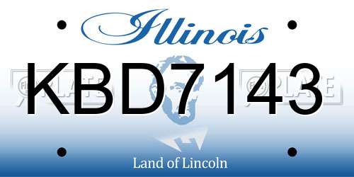 KBD7143 Illinois License Plate