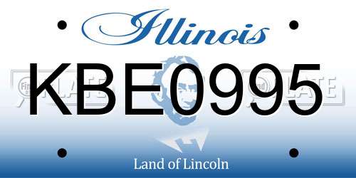 KBE0995 Illinois License Plate