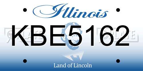 KBE5162 Illinois License Plate