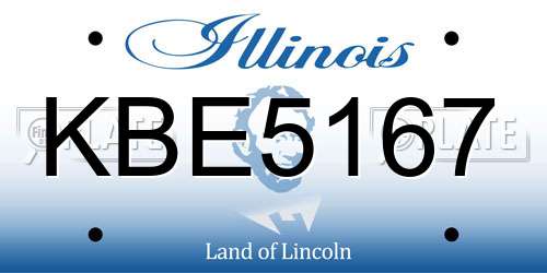 KBE5167 Illinois License Plate