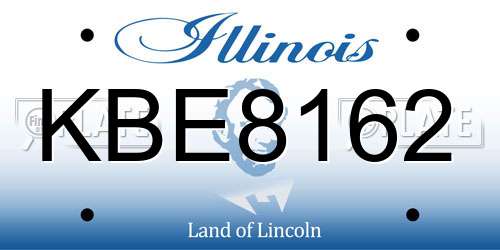 KBE8162 Illinois License Plate