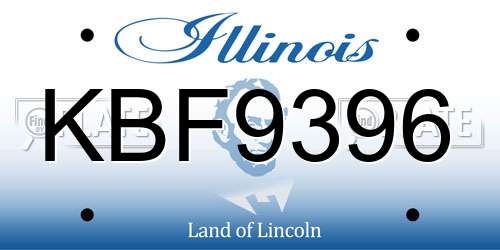 KBF9396 Illinois License Plate