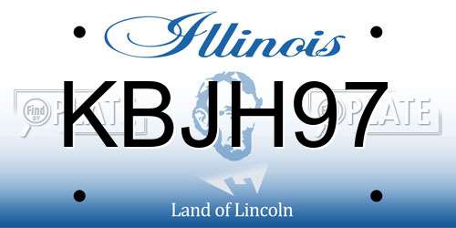 KBJH97 Illinois License Plate