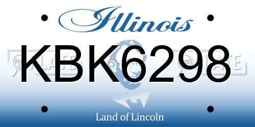 KBK6298 Illinois License Plate