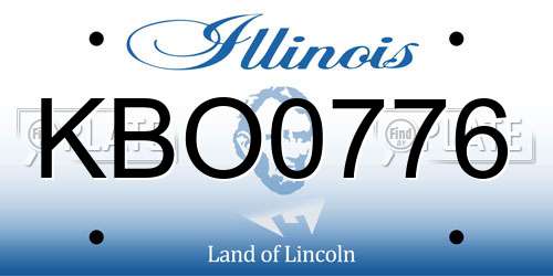 KBO0776 Illinois License Plate