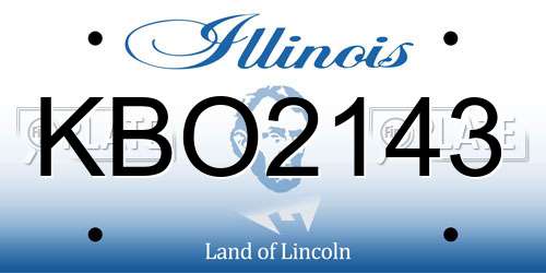 KBO2143 Illinois License Plate
